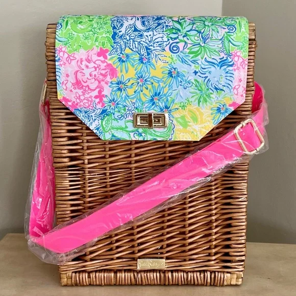 🎀Lilly Pulitzer Wine / Beverage Basket🎀 - Picture 3 of 14
